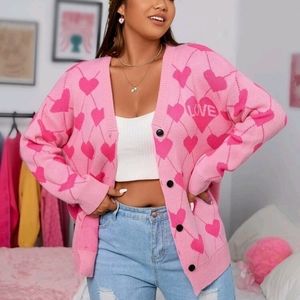NEW💕Valentines Heart Drop Shoulder Cardigan